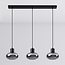 Suspension Vere 3 lumières en verre fumé - noir