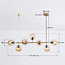Design hanglamp Hepta met amber glazen bollen