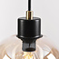 Lampe suspendue à 7 lumières noire avec verre ambré - Hollister