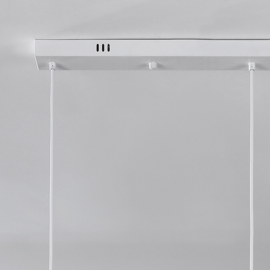 Lampe suspendue Wabi Sabi à 3 lumières Shibui avec motif en pierre blanche - 3 x 40 cm