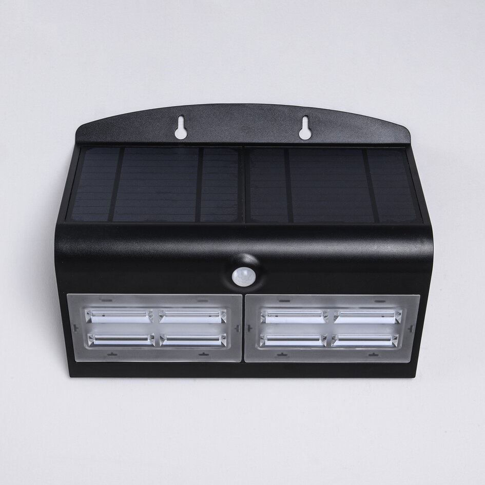Solar wandlamp Double Conan 6.8W met sensor - zwart