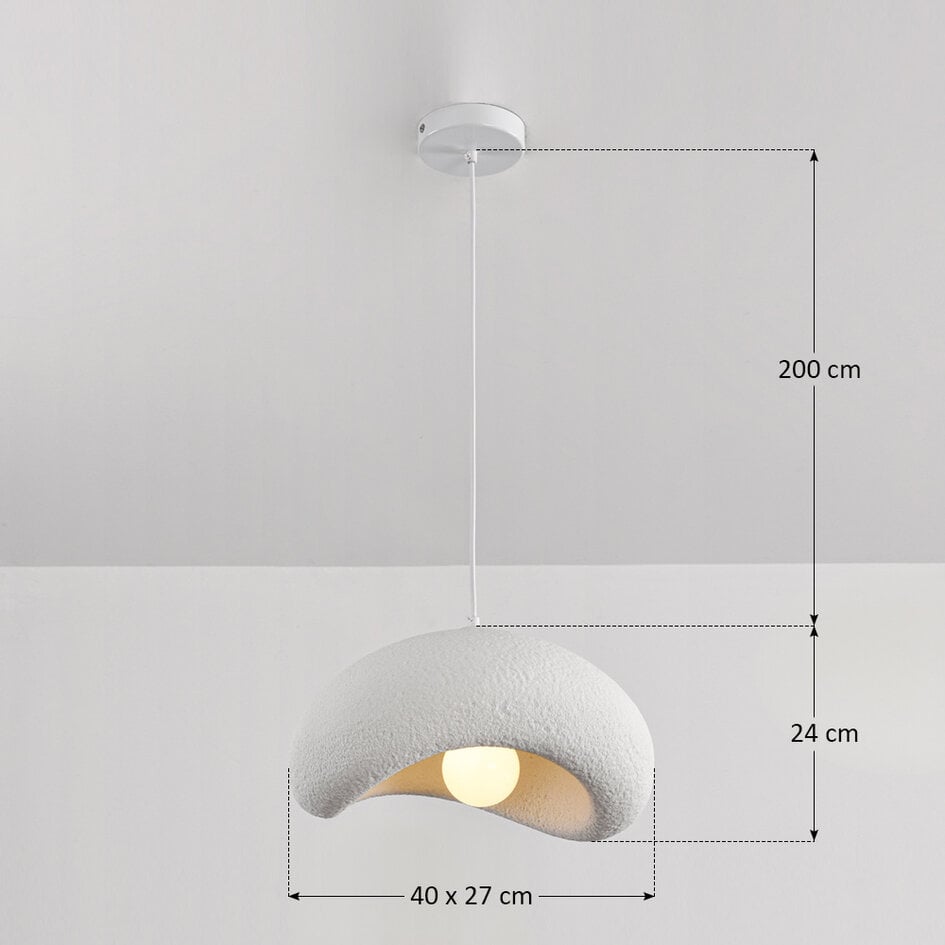 Suspension Wabi Sabi Zenji 40 x 27 cm effet pierre - blanc