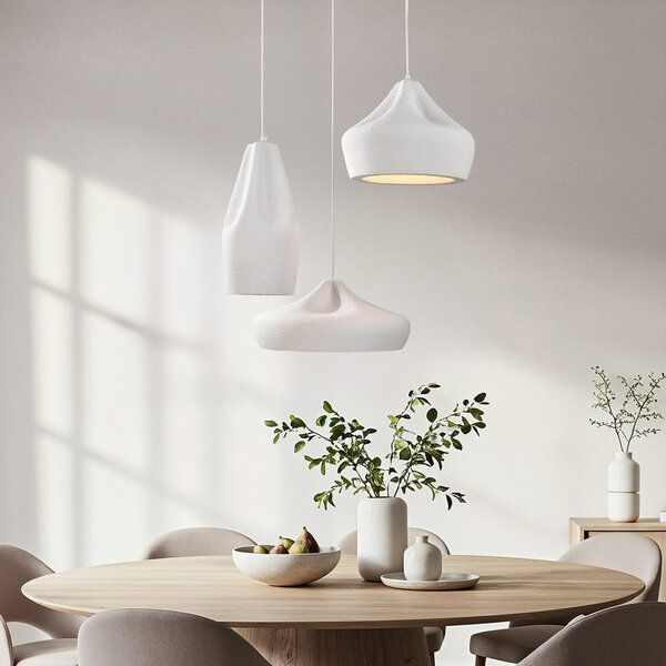 Lampe suspendue à 3 lumières blanche dans le style Wabi Sabi - Mizu