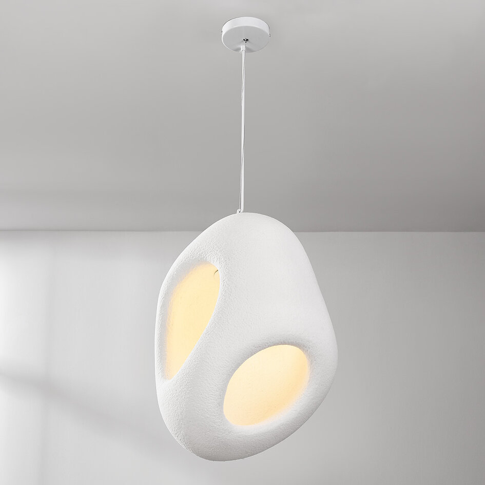 Wabi Sabi hanglamp Mori met wit steeneffect - 42 x 58 cm