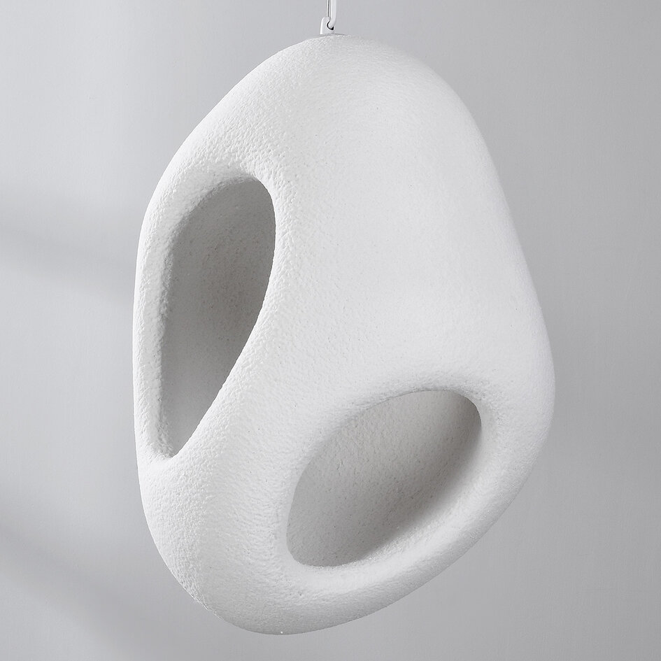 Moderne Wabi Sabi hanglamp Mori met wit steeneffect - 42 x 58 cm