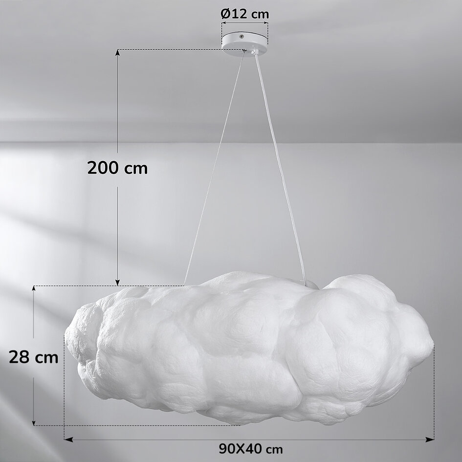 Witte hanglamp in wolkvorm Kumo 90 cm – wolkenlamp