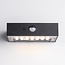 Zwarte solar buiten wandlamp met sensor - Brock