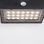 Zwarte solar buiten wandlamp met sensor - Brock