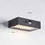 Zwarte solar buiten wandlamp met sensor - Brock