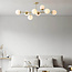 Design plafondlamp Osem goud met marmerlook bollen, 8-lichts
