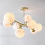 Design plafondlamp Osem goud met marmerlook bollen, 8-lichts