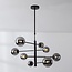 Plafonnier 8 lumières Oito - noir et verre fumé