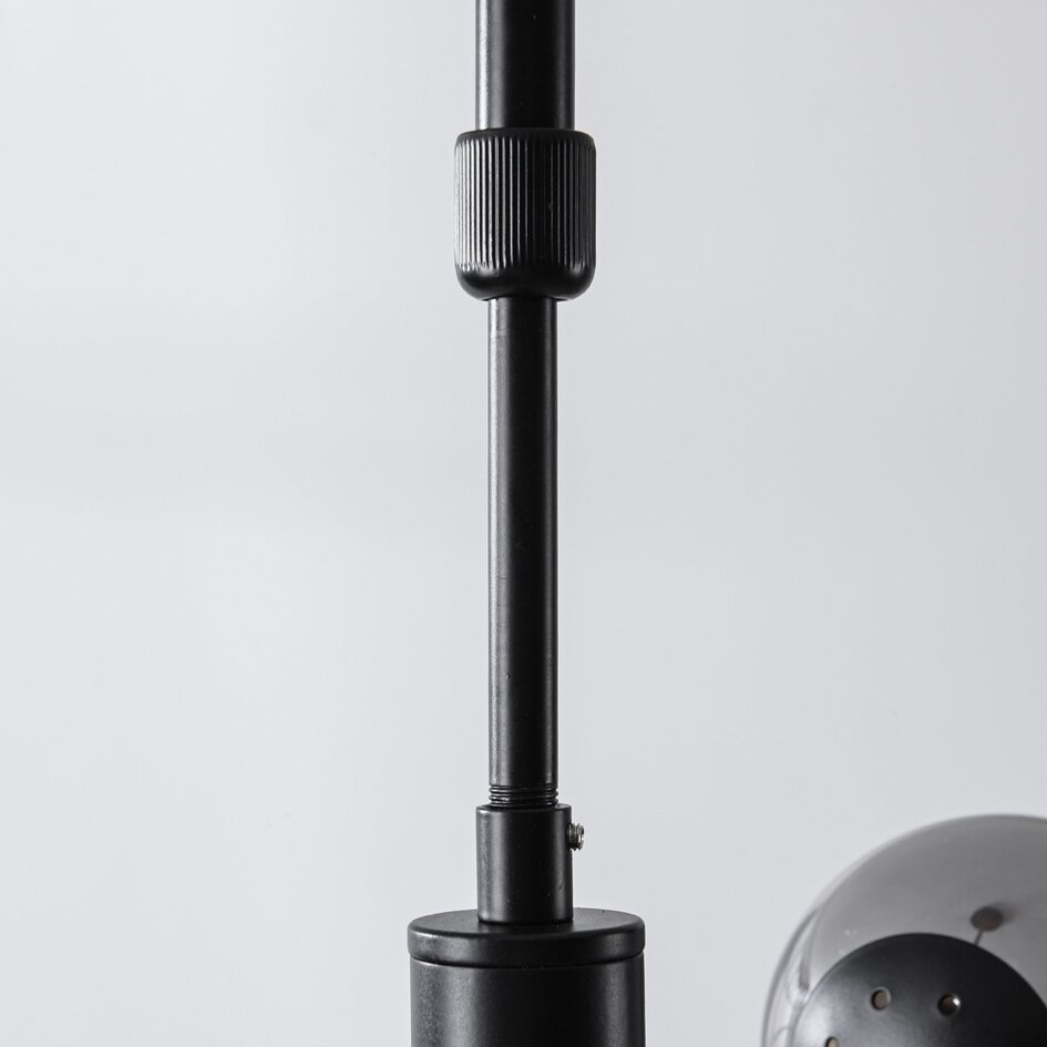 Plafonnier Oito noir avec verre fumé, 8 lumières