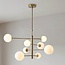 Plafonnier 8 lumières Oito - doré et verre blanc opalin