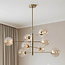 Plafondlamp Oito goud met amber glas, 8-lichts