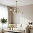 Plafondlamp Oito goud met amber glas, 8-lichts