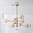 Plafondlamp Oito goud met amber glas, 8-lichts