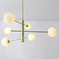 Plafonnier Sest or avec sphères en marbre, 6 lumières