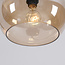 Wandlamp Dasha zwart met draaibare, uitschuifbare arm en amber glas