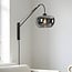 Wandlamp Dasha - zwart en smoke glas met draaibare en uitschuifbare arm