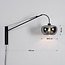 Industriële wandlamp Dasha met draaibare en uitschuifbare arm met smoke glas