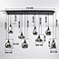 Suspension 8 lumières Loic - noir et verre fumé