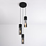 3-lichts hanglamp Ela - smoke glas en zwart