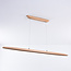 Houten 3-staps dimbare hanglamp Liora - langwerpig met geïntegreerde LED
