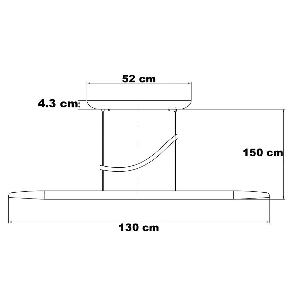 Houten 3-staps dimbare hanglamp Liora - langwerpig met geïntegreerde LED