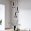 Zwarte hanglamp met smoke glas, 3-lichts - Imme