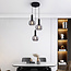 Zwarte hanglamp met smoke glas, 3-lichts - Imme