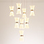 Suspension Aegea 8 lumières - pampilles blanches aux détails dorés