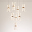 Lampe suspendue dimmable avec détails dorés, 8 lumières - Aegea