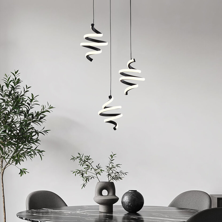 Design hanglamp met twisted 3-staps dimbare LEDs - Bojana