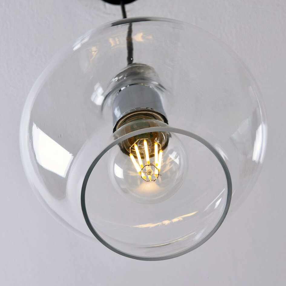 Lampe suspendue à 1 lumière Trinidad avec verre transparent - variante 3