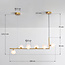 Suspension design Marcus 6 lumières en L en verre opalin