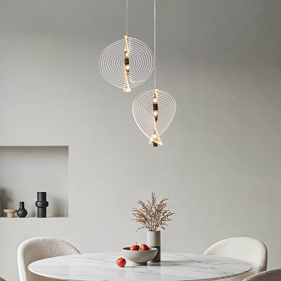 Hanglamp Luminex met 3-staps dimbare LEDs - goud