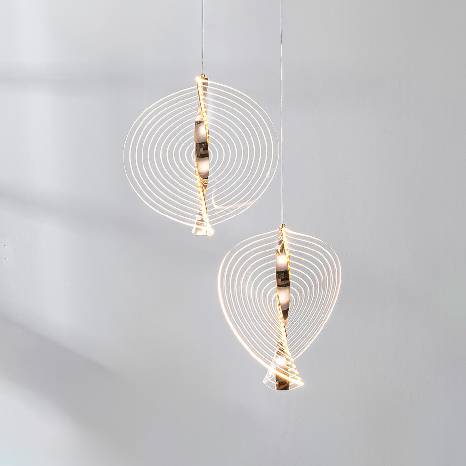 Hanglamp Luminex met 3-staps dimbare LEDs - goud