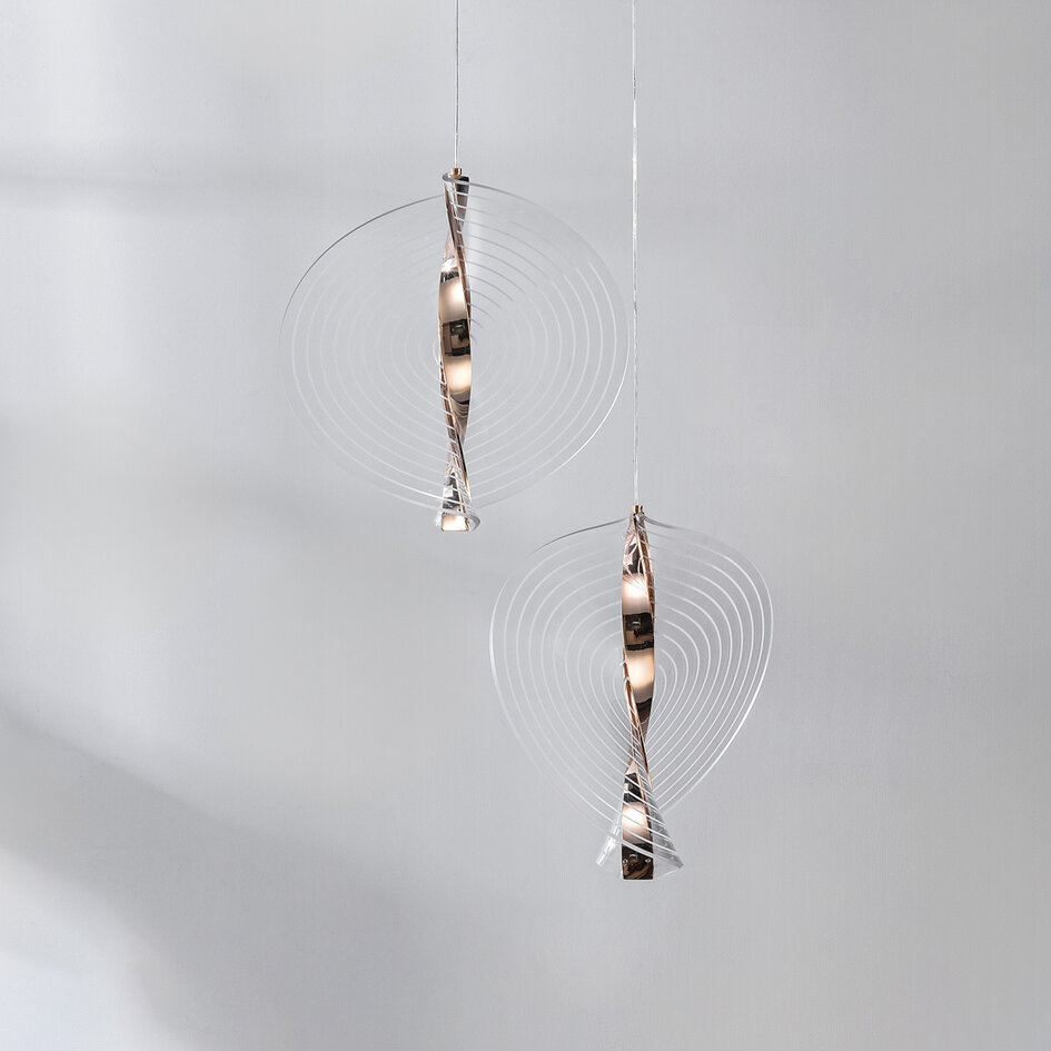 Hanglamp Luminex met 3-staps dimbare LEDs - goud