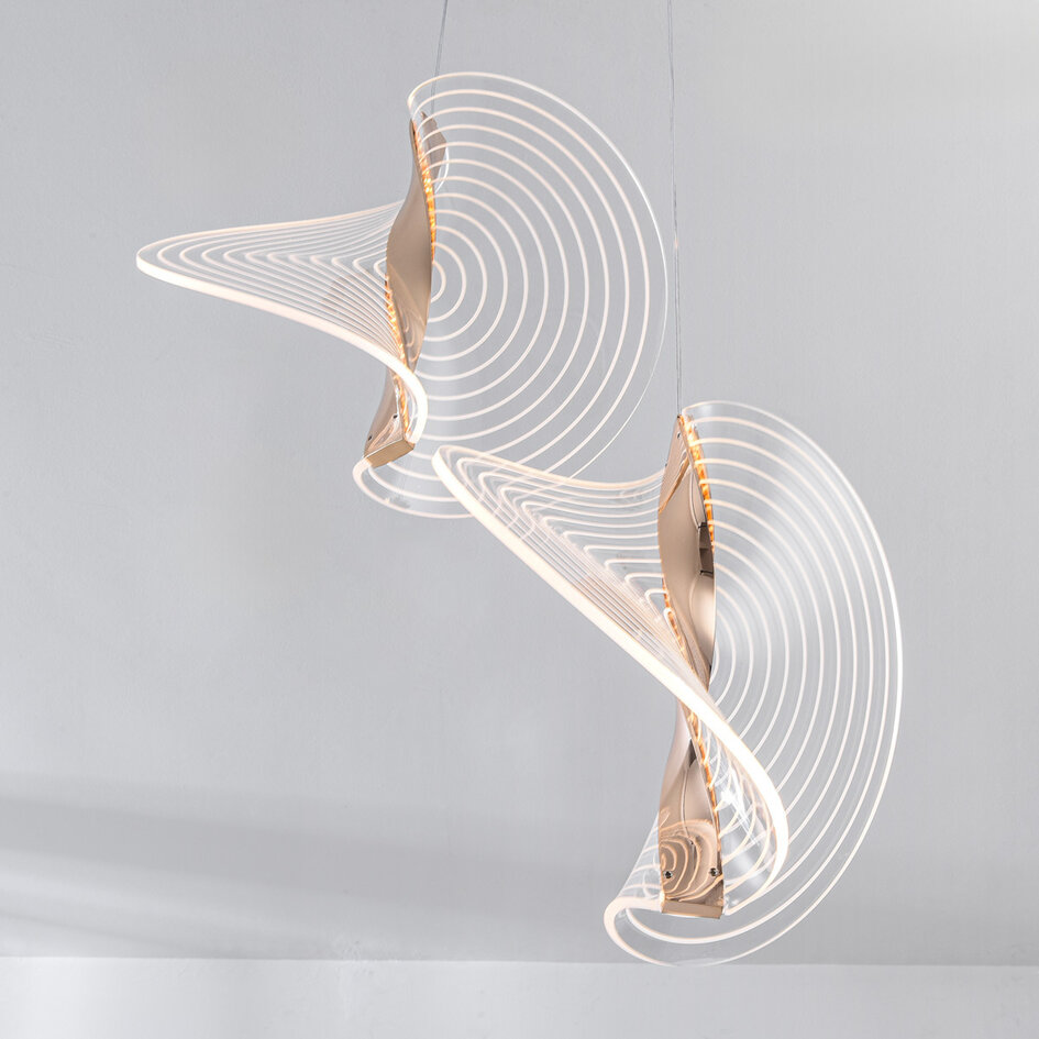 Hanglamp Luminex met 3-staps dimbare LEDs - goud