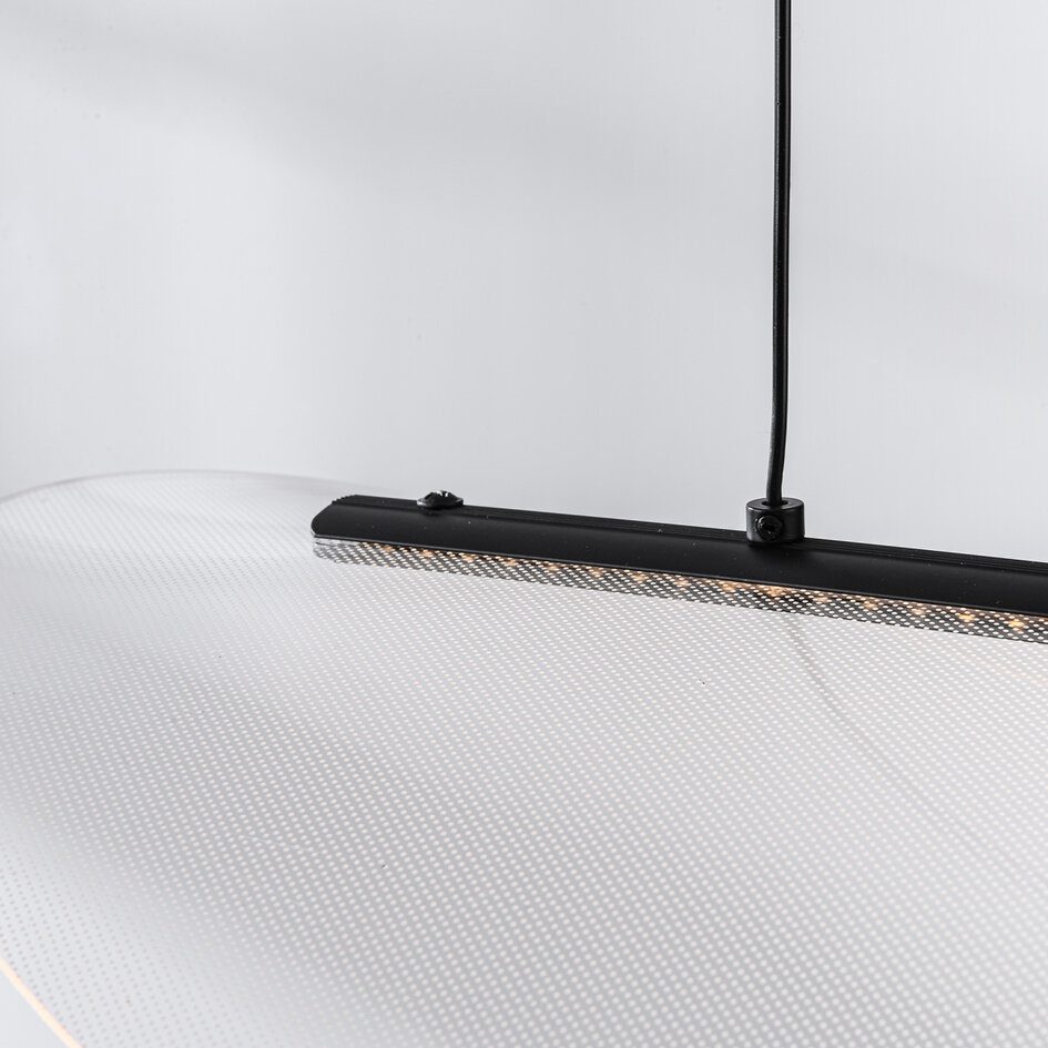 Design hanglamp Flectra met 3-staps dimbare LEDs en rasterpatroon - zwart