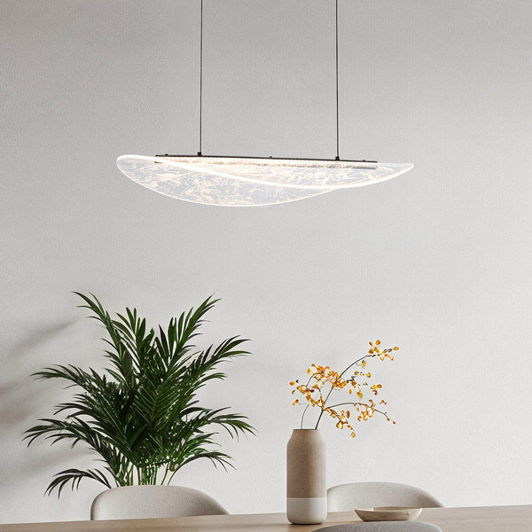 Lampe suspendue design à 3 niveaux de gradation Flectra avec motif marbre - noir