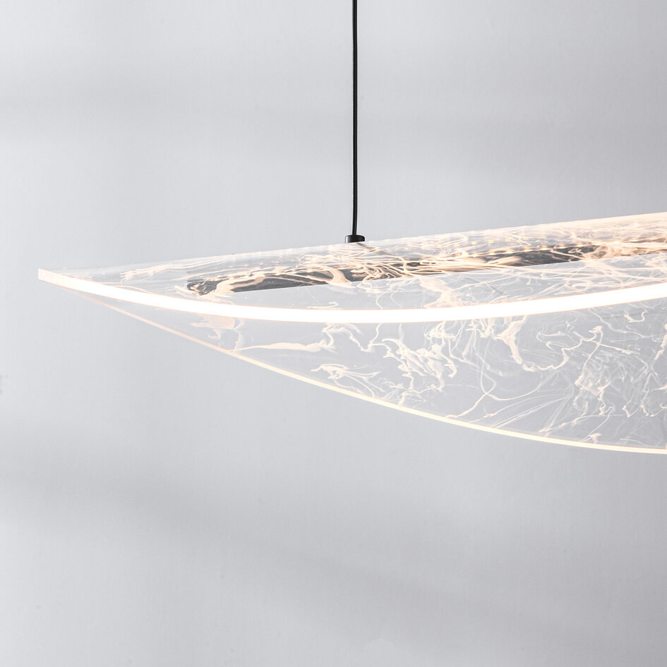 3-staps dimbare design hanglamp Flectra met marmerpatroon - zwart