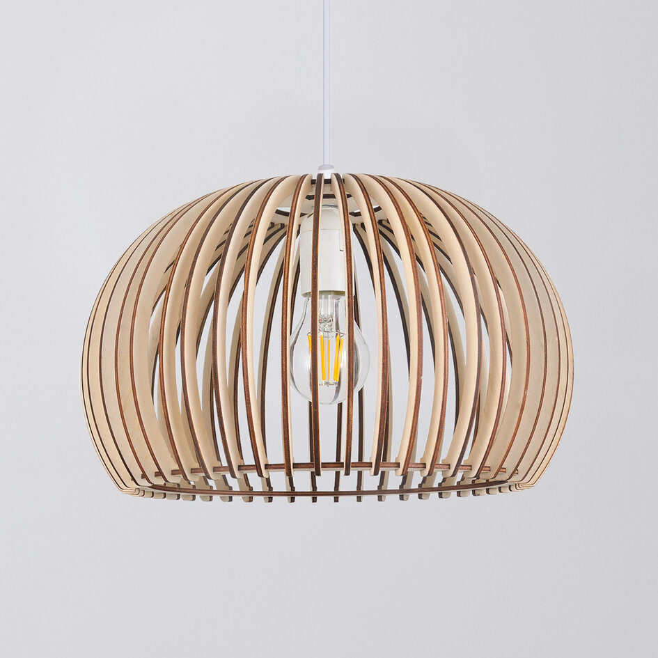 Suspension boho en bois Medis - ronde
