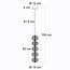 Lampe suspendue dimmable avec détails dorés, 5 lumières - Aella
