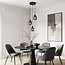 3-lichts hanglamp Leana - smoke glas met verloop en zwart