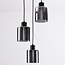3-lichts hanglamp Leana - smoke glas met verloop en zwart