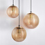 Design hanglamp in amber glas, 3-lichts - Sila