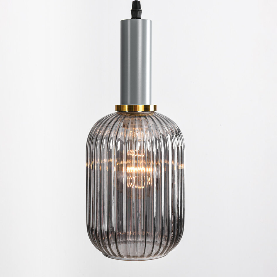 Hanglamp met vier kleuren geribbeld glas - Aeneas