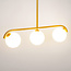 Hanglamp Marc 3-lichts met melkwit glas - melkwit en goud